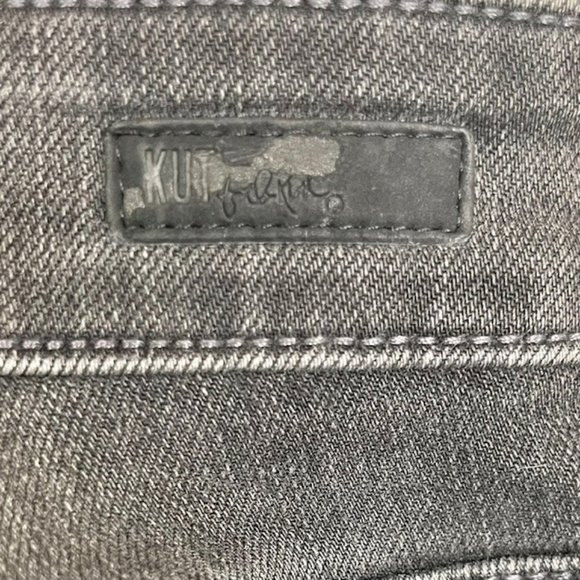 KUT from the Kloth Catherine Distressed Boyfriend Jeans - Black Wash - 10 - Picture 11 of 15